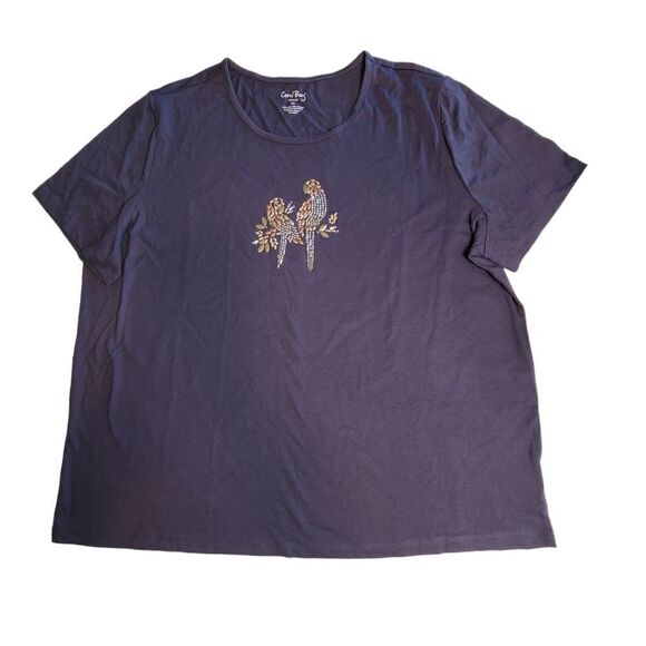 2 Coral Bay shirts, embellished,  pink navy blue women's size 2xl - Picture 10 of 11